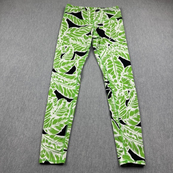 Aloha Island Pants - Alo Yoga Leggings Women Small Green Airbrush 29"‎ Tropical Palm Spring Training